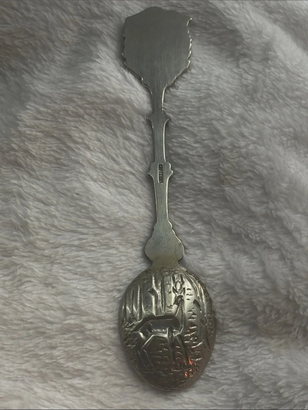 Ornate Silver Deer Collectible Spoon - Silver